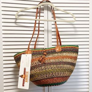African Market Basket Shoulder Bag
